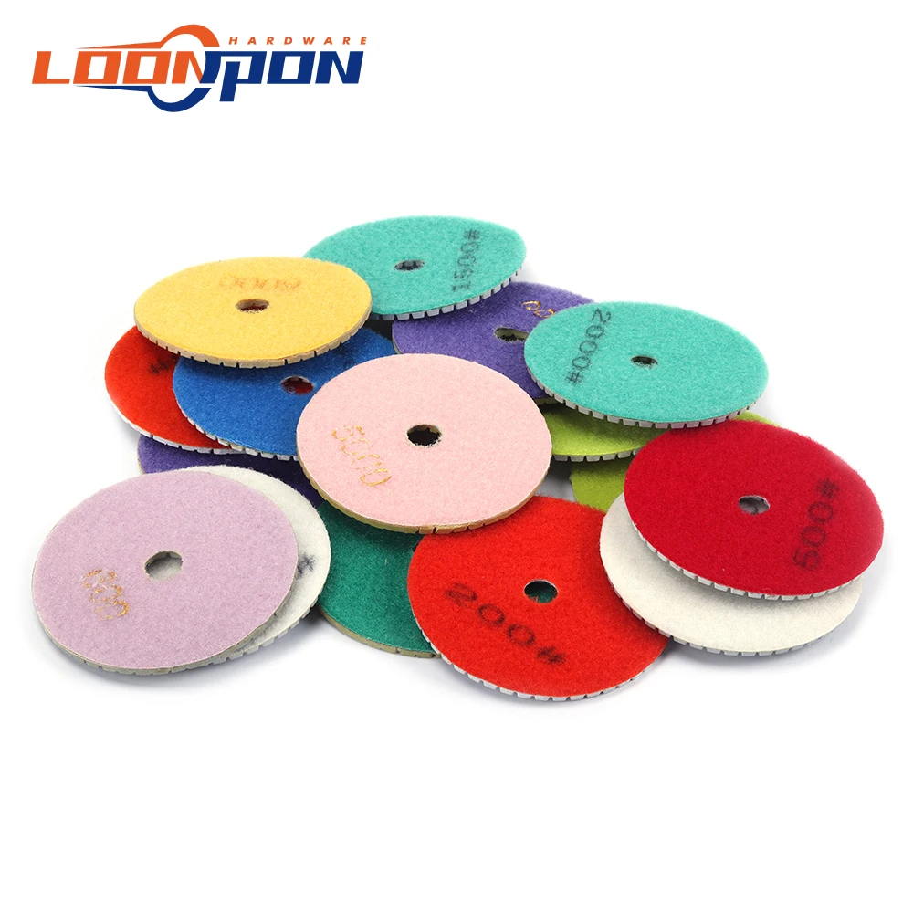 화강암 대리석 석재 유리 타일용 다이아몬드 연마 패드, 습식 버핑 디스크, 4 인치, 100mm, 30 ~ 8000 그릿, 100x4mm, 1PC, 신제품
