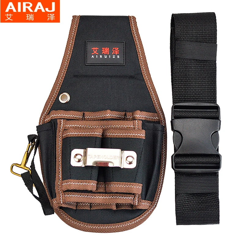 AIRAJ Portable Belt Bag Double Oxford Cloth Waterproof Electrician Tool Bag Multifunctional Tool Storage Toolkit with Belt