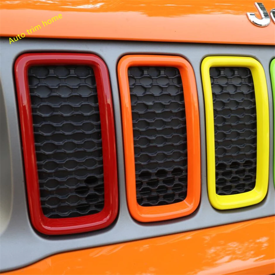 

Lapetus Front Insert Racing Grilles Hole Ring Frame Cover Trim Fit For Jeep Renegade 2019 2020 ABS Auto Accessories / Colorfully
