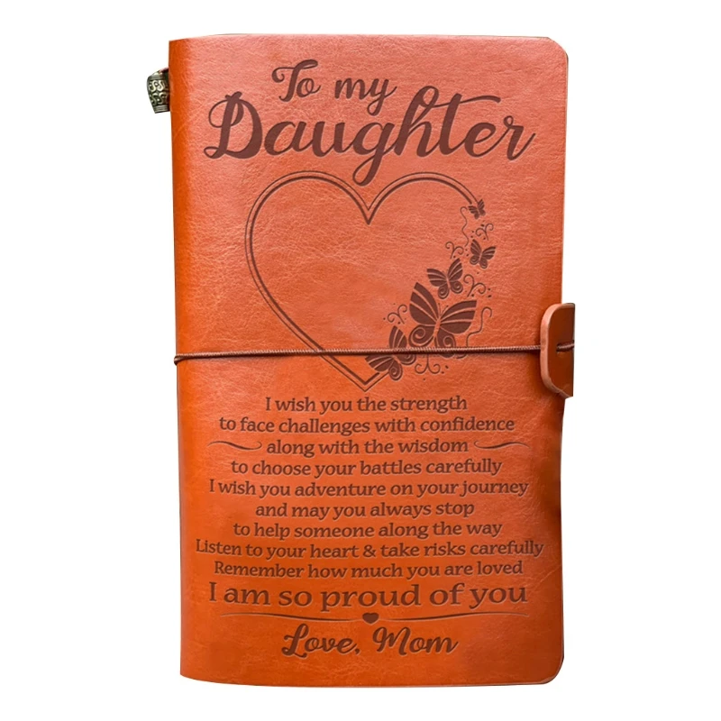 2024 New Leather Sketch Book Handmade Journal Notebook Diary Hand Account to My Daughter