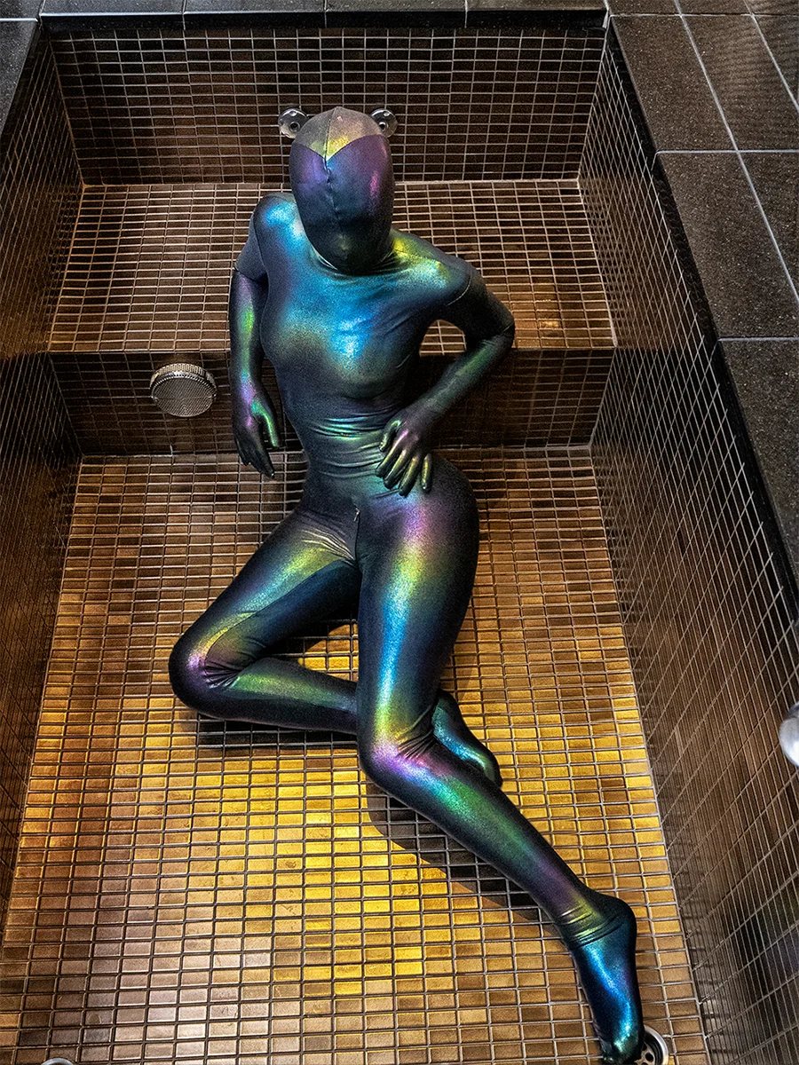 (ZD002) lusso personalizza lucido colorato nero sirena Fetish Wear tuta Zentai collant per tutto il corpo