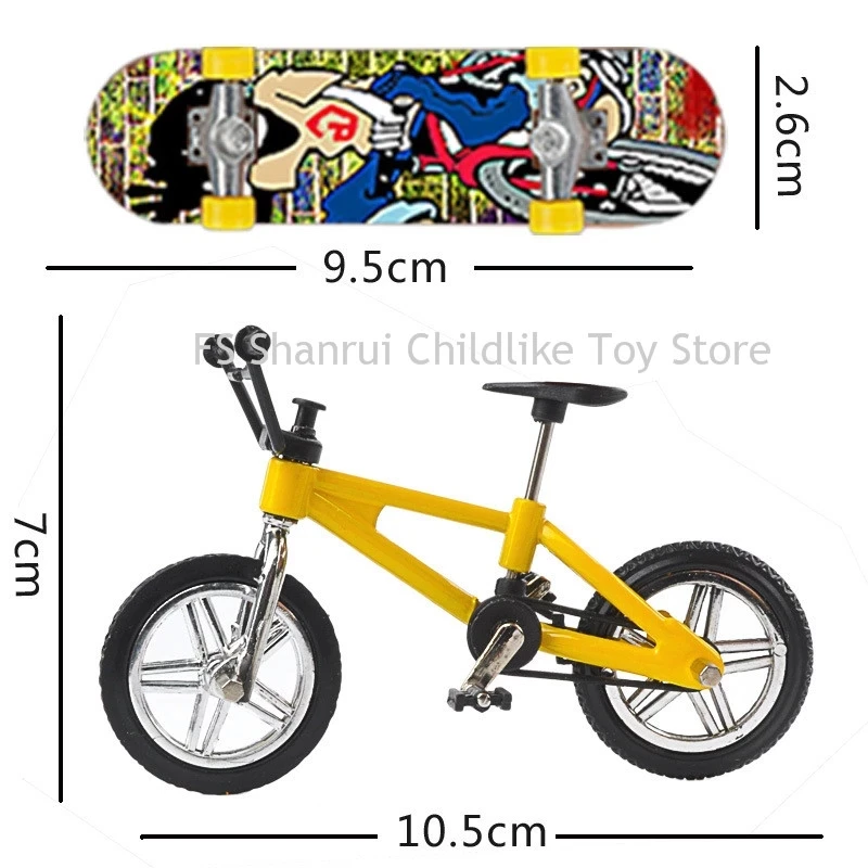 Mini Finger Skateboarding Fingerboard BMX Bicycle Finger Scooter Shoes Skate Boards Mini Bikes Toys For Children Boys Kids Gifts