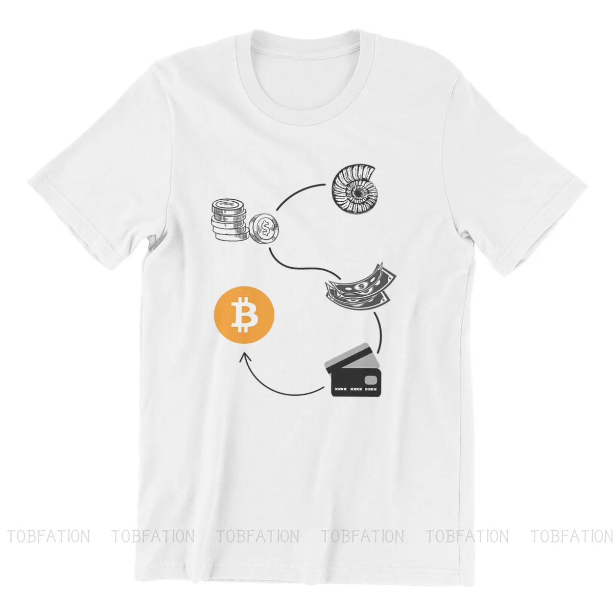 Cryptocurrency Crypto Miner Bitcoin Money Evolution Tshirt Harajuku Men's Streetwear Tops Big Size Cotton Crewneck T Shirt