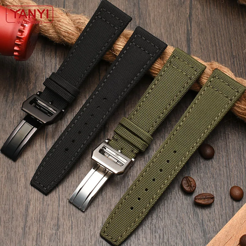 

Nylon watchband for I-WC IW377724 IW371614 watch strap 20mm 21mm 22mm bracelet black armygreen blue canvas wrist belt watch band