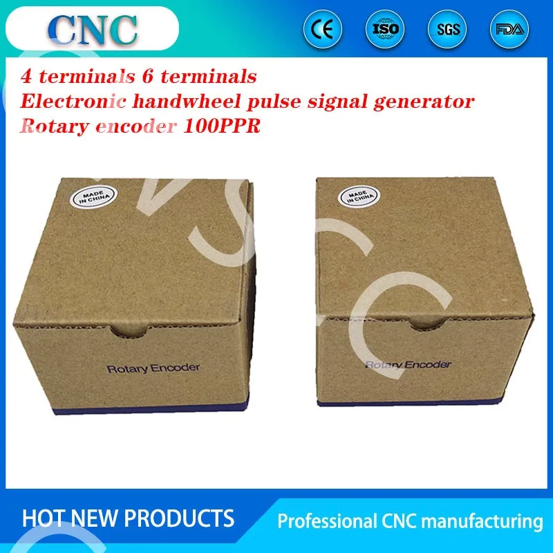 CNC pulse generator handwheel 5V 60mm 100PPR manual pulse generator handwheel rotary encoder electronic 4 terminal 6 terminal