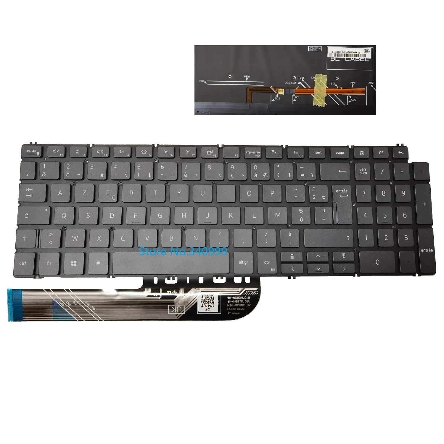 New AZERTY French For Dell Inspiron 15  5590 5591 5598 5593 5584 7790 7590 5594 Laptop Keyboard Backlit