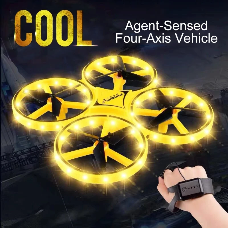 

ZF04 RC Mini Quadcopter Induction Drone Smart Watch Remote Sensing Gesture Aircraft UFO Hand Control Drone Altitude Hold Kids