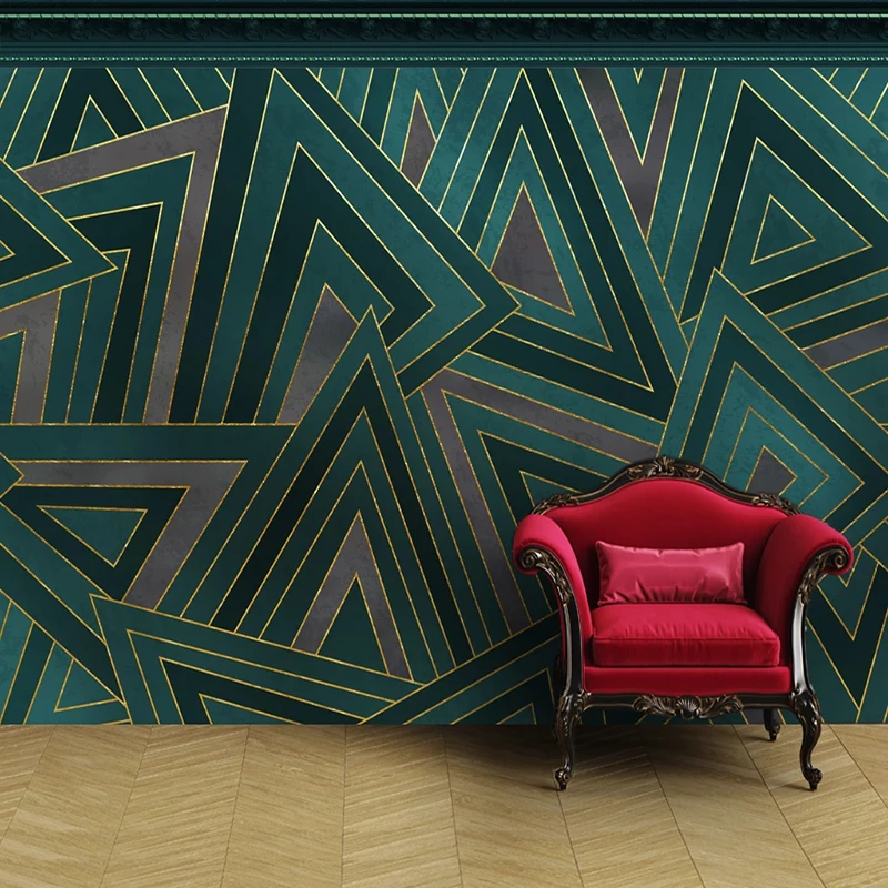 Custom 3D Modern European Line Geometry Wall Murals Living Room TV Sofa Home Decor Wall Cloth Waterproof Wall Covering
