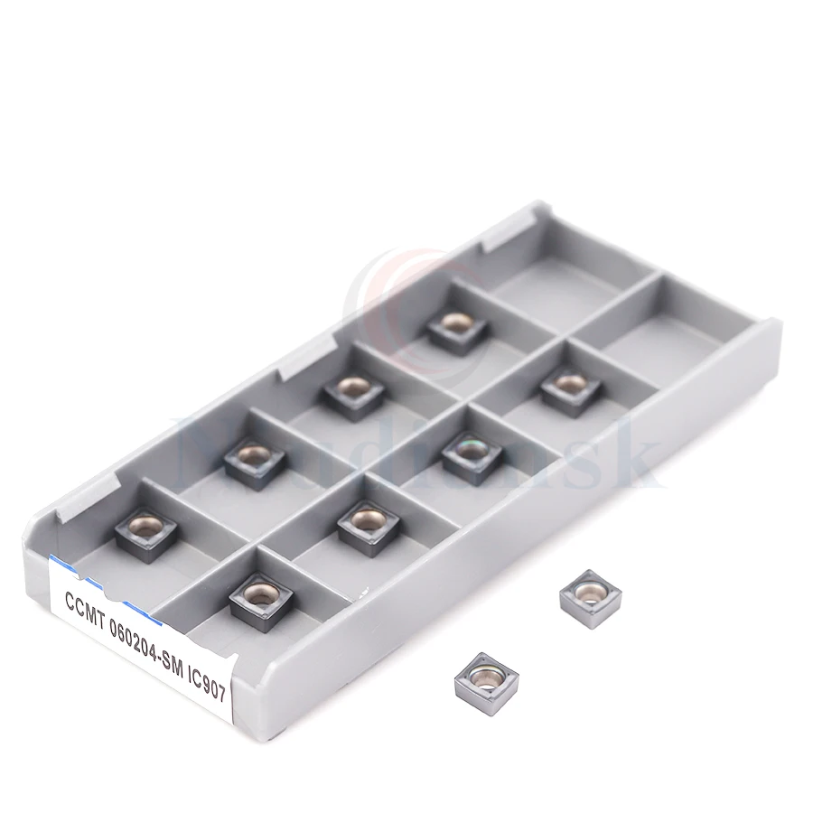 10Pcs CCMT060204-SM IC907 CCMT060204-SM IC908ภายในเครื่องมือตัดคาร์ไบด์แทรกเครื่องกลึง CNC เครื่องมือสวมใส่ใส่