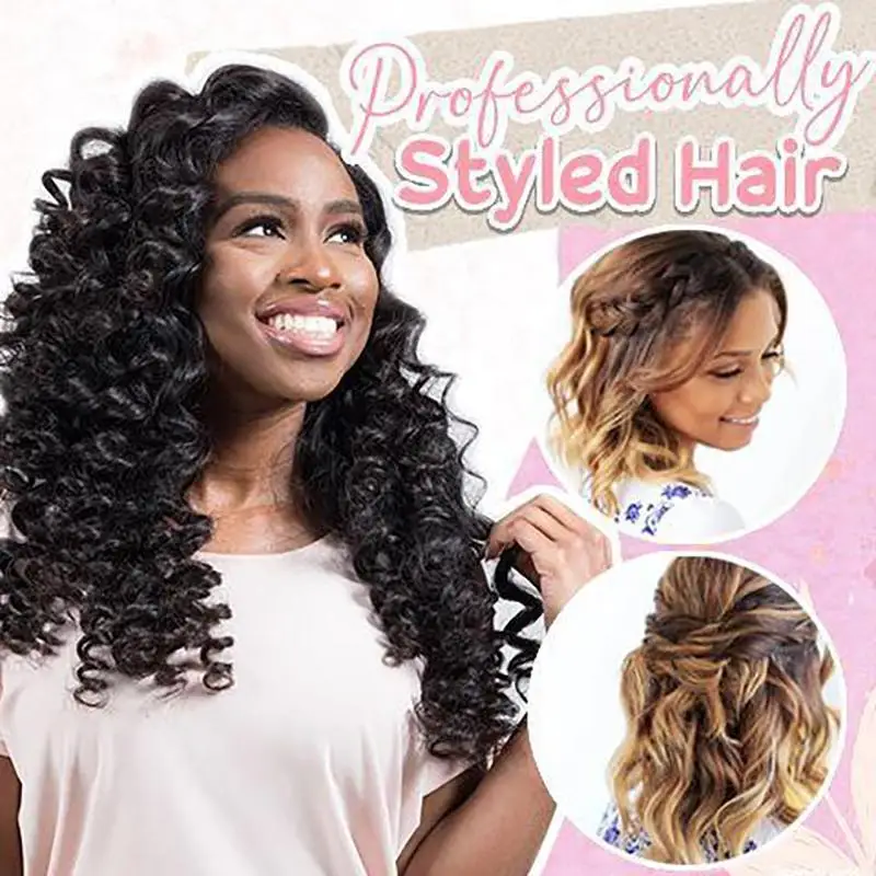 Escova de ondulação repulante definida, pente de ondulação antiestático para salão de beleza, cuidados com o cabelo, casaco curvado reto, cabeça de pera, cabelo redondo