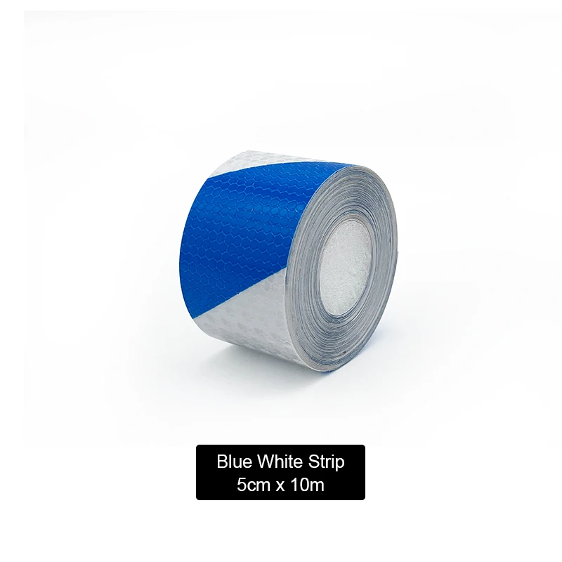 Roadstar 5CMx10M reflecterende waarschuwingstape met twillprint, glanzende autoveiligheidstape voor verbeterde zichtbaarheid