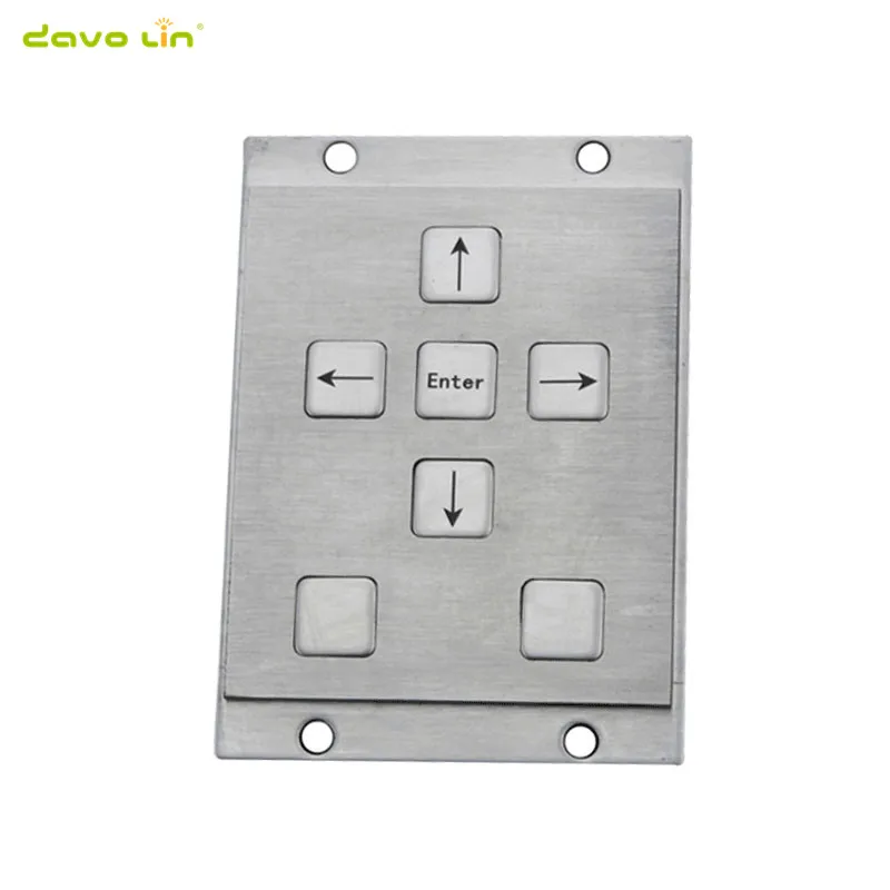 7 Keys Waterproof Rugged Stainless Steel Numeric Metal Keypad For Industrial Self-Service Machine