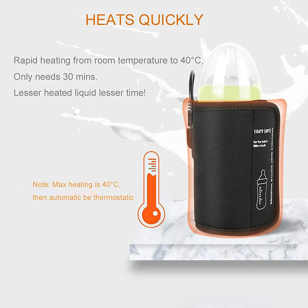 Calentador de biberones portátil para viaje, termostato, bolso caliente, para mantener la leche caliente del bebé