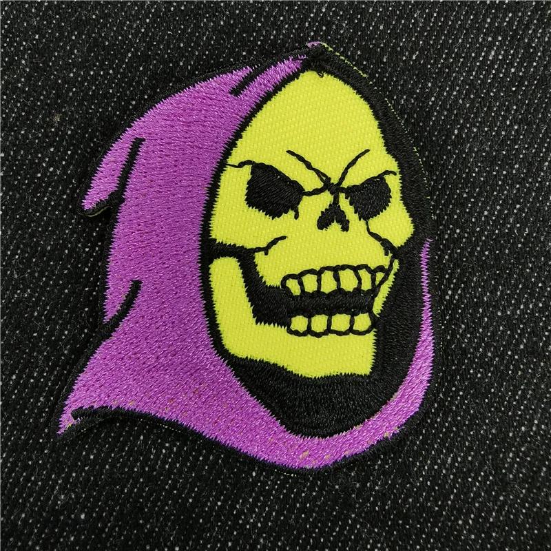 Hippie Ghost Skull Embroidery Patches For Clothing Punk DIY Jacket Patch Black White Ironing Sticker Snake Witch Poker Badges