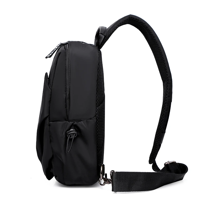 Fashion New Simple Men Canvas Chest Bag Messenger Bag Crossbody Bag Black Casual Simple Single Anti Theft Shoulder Bag