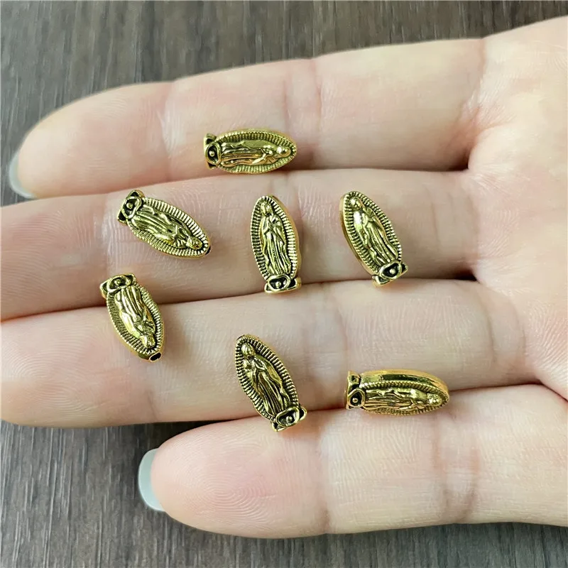 Ju Yuan 150pcs Metal Virgin Mary Perforated Bead Connector for Jewelry Making DIY Bracelet Necklace Accessories Material