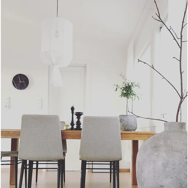 Ay 조명 펜던트 조명, 북유럽 디자인 린넨, 코튼, DIY 원단 전등갓, LED 화이트 펜던트 조명, 호텔 로프트 스타일 램프