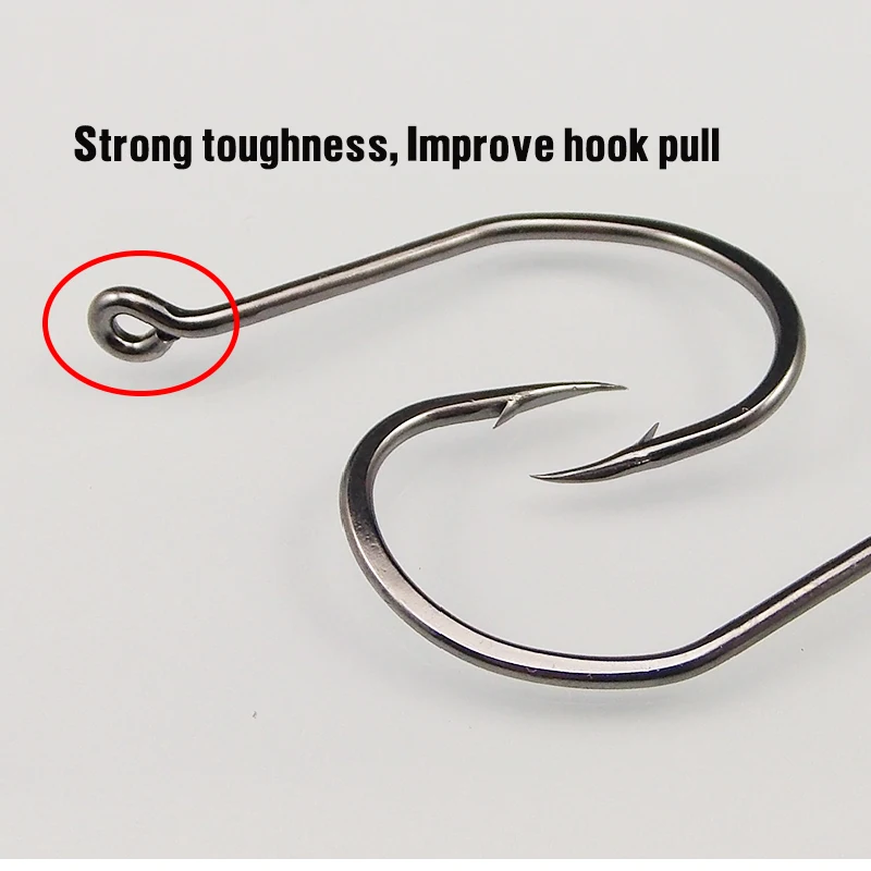 ESFISHING Fishing Hook High Carbon Steel Hooks 20PCS 1/0 2/0 3/0 4/0 High Strength Single Eye Hooks For Soft Lure