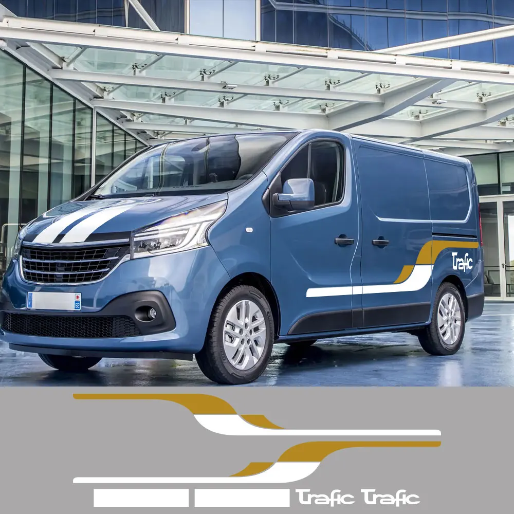 

4 шт. наклейки на дверь автомобиля для Renault Trafic 3 2 MK1 MK2 MK3 тюнинговые аксессуары кемпер фургон боковые полосы графика виниловая пленка наклейки