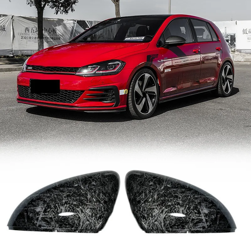 Car Forged Carbon Pattern Side Wing Mirror Cover for Golf 7 MK7 7.5 GTD R GTE VII Cap E-Golf Sportsvan 2013-2019