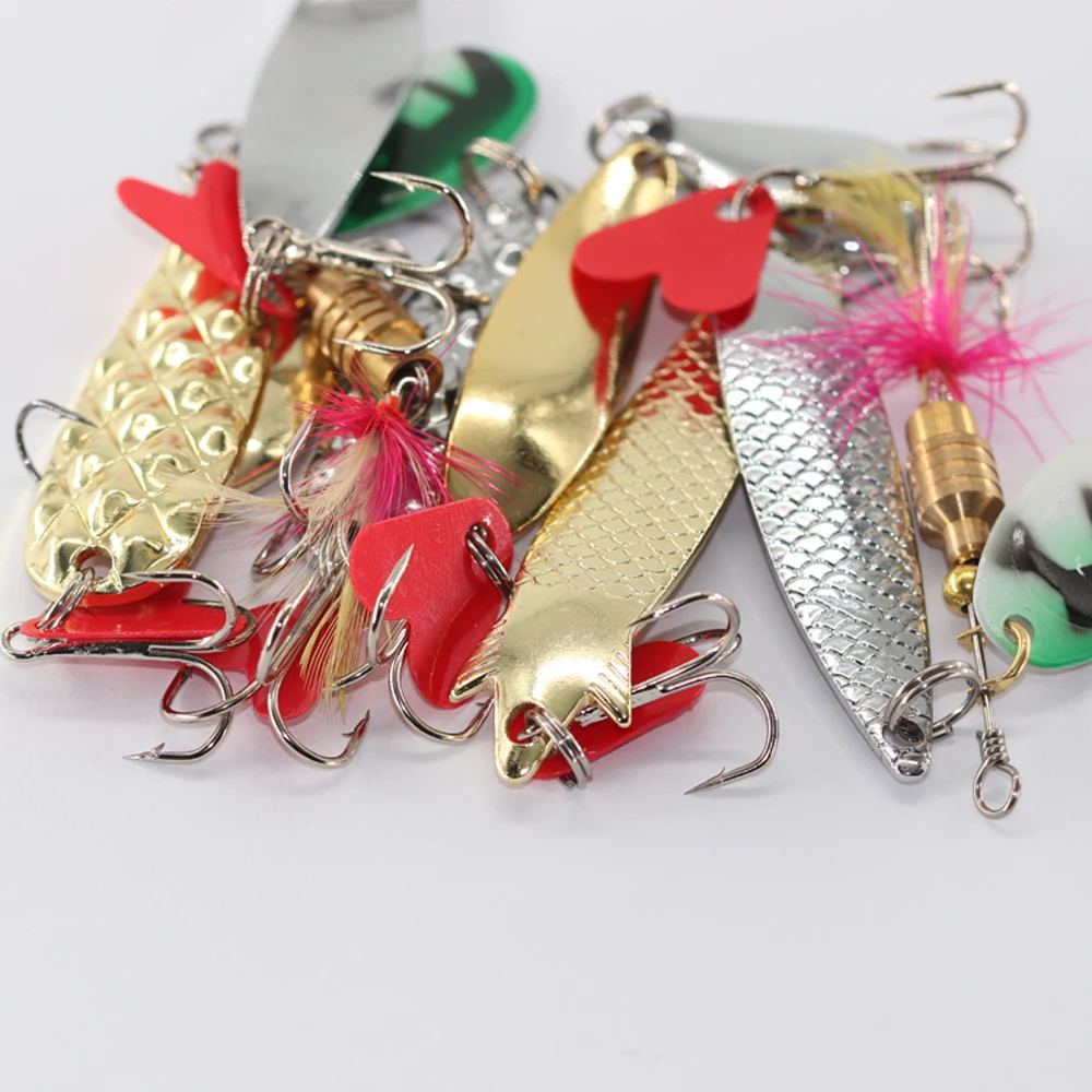 1pcs Rotating Metal Vibration Bait Spinner Spoon Fishing Lures 5g 6g 6.5g 7.5g Jigs Trout Winter Fishing Hard Baits Tackle Pesca