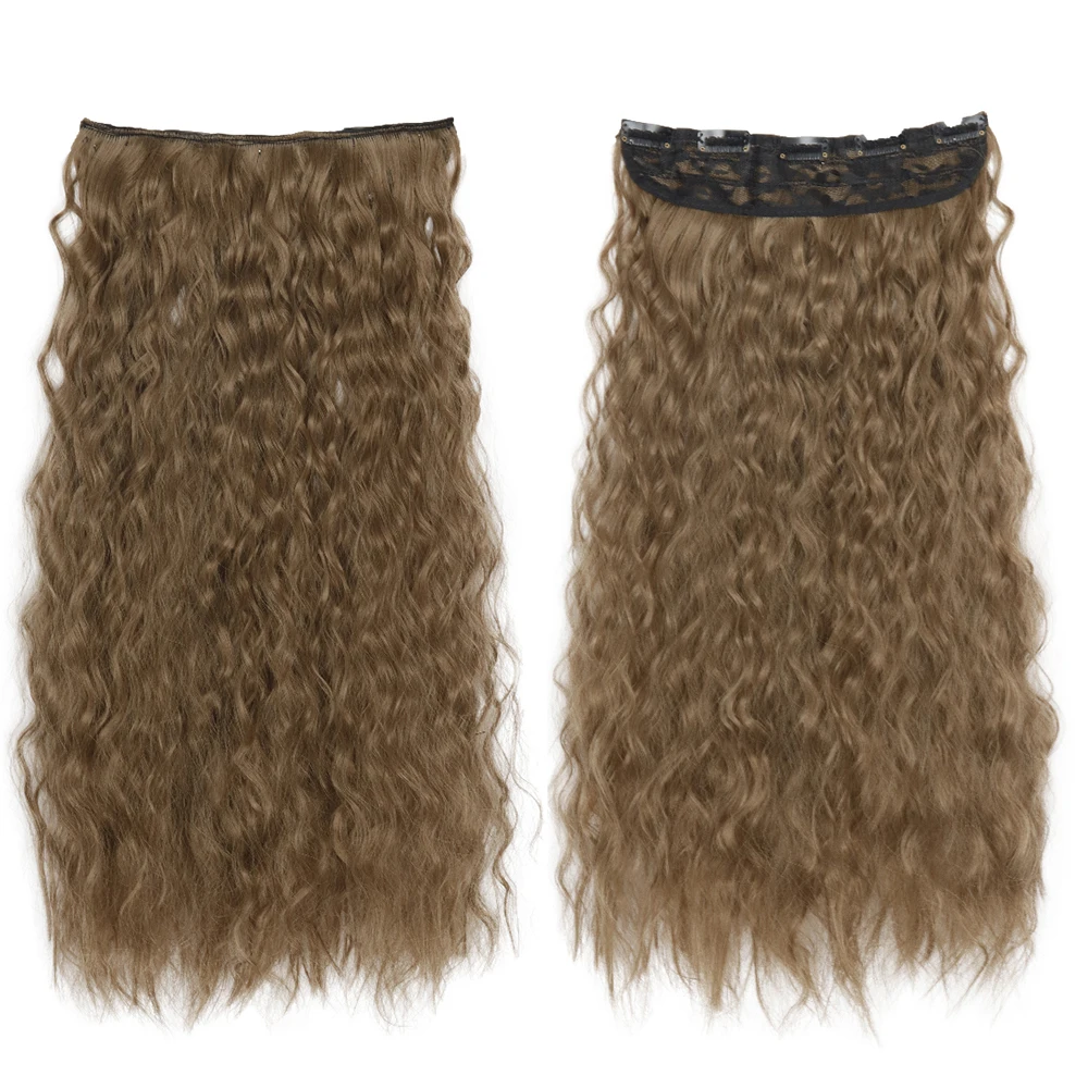 AZQUEEN Synthetic 120g 5 Clips Hair Long Water Wave Clip In Hair Extensions False Hair Black Hair Pieces for Women