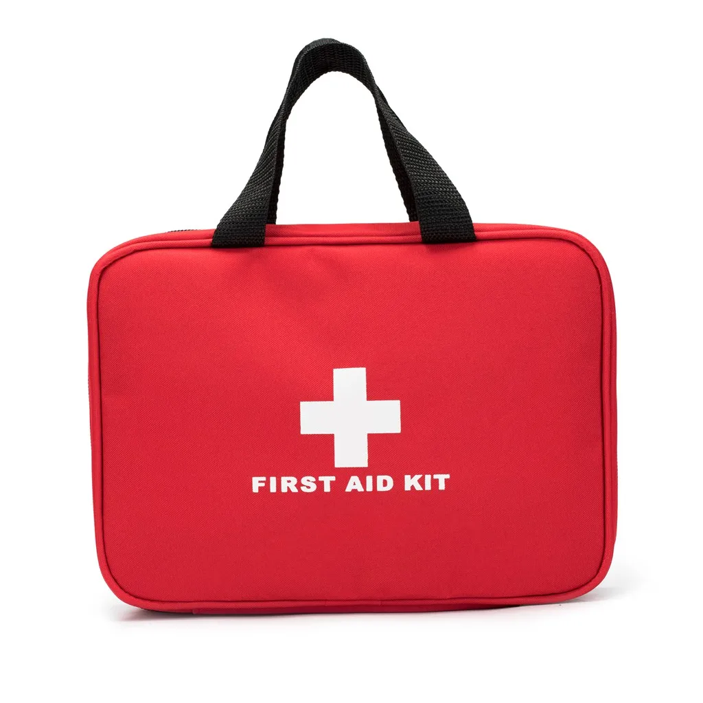 Red First Aid Bag Empty 1st Aid Bag Section Dividers Medical Travel Cases Survival Medicine Bag for Car Home Office Kitchen