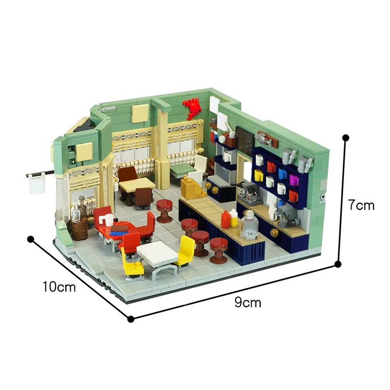 Buildmoc Ideas Architecture Gilmoreds House Girls Luke's Diner Restaurant Building Blocks Toys for Children MOC-46310 Gifts