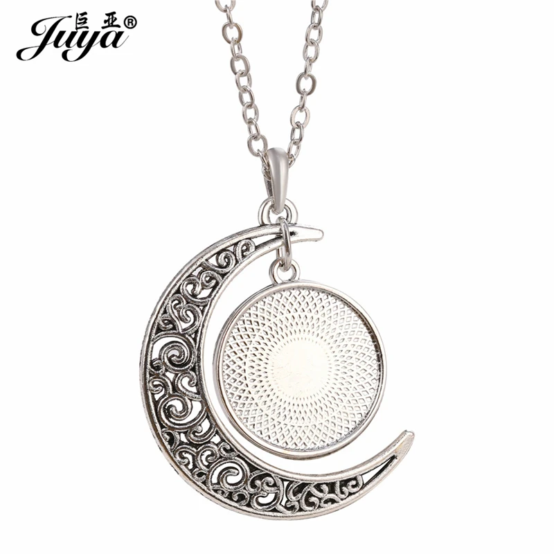 JUYA Schmuck DIY 5PCS Größe 45 + 5cm Metall Kette Länge Alten Mond Halskette Anhänger Cabochon Für frauen Schmuck Machen Zubehör – Detail 8