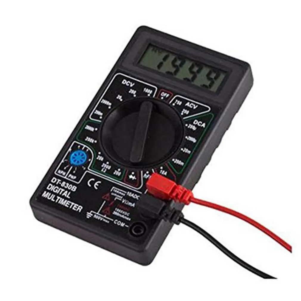 DT830B متعدد الوظائف LCD عرض المدمجة الرقمية المتعدد الكهربائية مقياس التيار الكهربائي الفولتميتر المقاومة السعة تستر