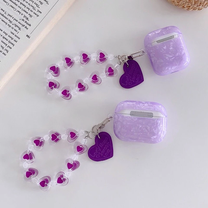 For apple AirPods Pro 2 Case New Luxury Dreamy Purple Glossy TPU Earphone Case For AirPods 1 2 3 Headset Box Cover Cute