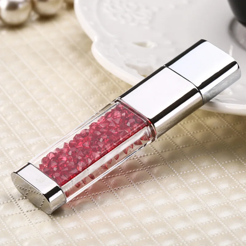 Fashion Diamond Logo Customised Crystal With LED Light metal USB flash Drive pen drive 8GB 16GB 32GB Jewelry memory stick usb