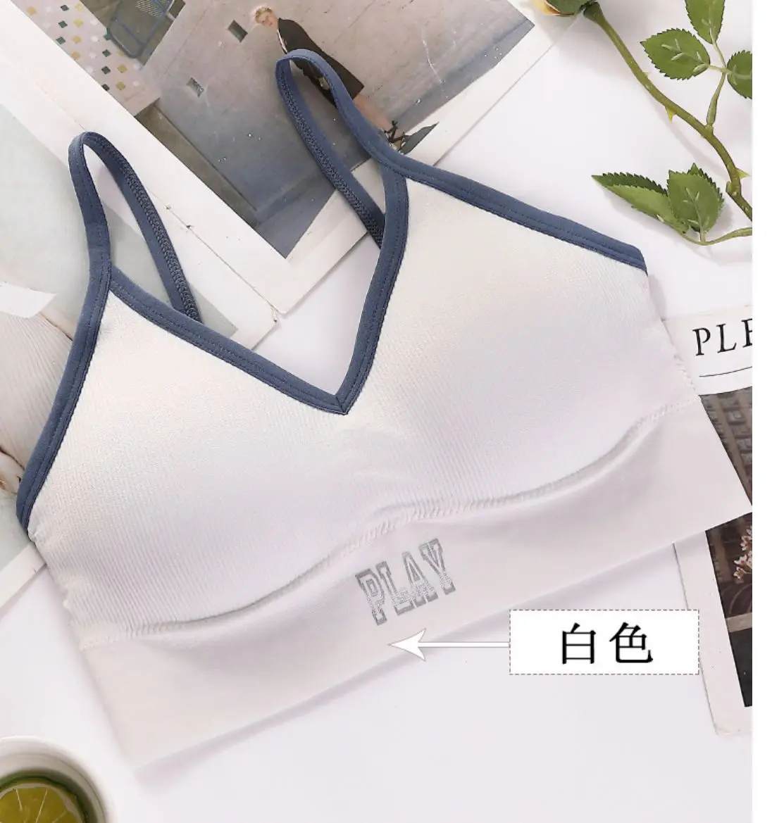 New simple pure color girl wrapped chest sports girl vest student seamless letter tube top training bras for teenage girl