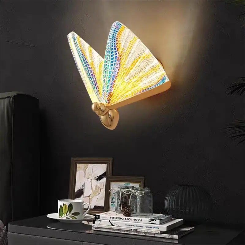 Butterfly LED Wall Light Indoor Decor Bedside Bedroom Wall lamps 110-220V Corridor Hotel Sconce Modern Creative Home Lighting