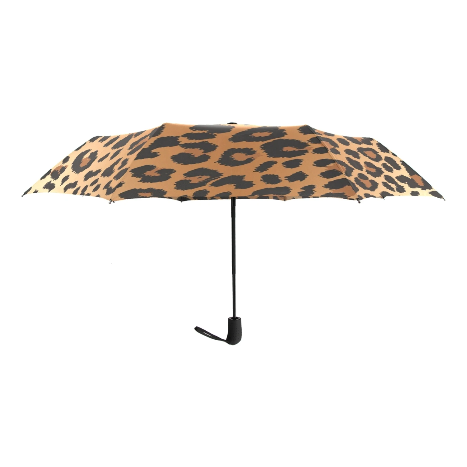 Fashion Women Automatic Umbrella Leopard Pattern Three Folding Umbrella Rain Sun Protection Umbrella Travel Girls 8 Ribs Parasol