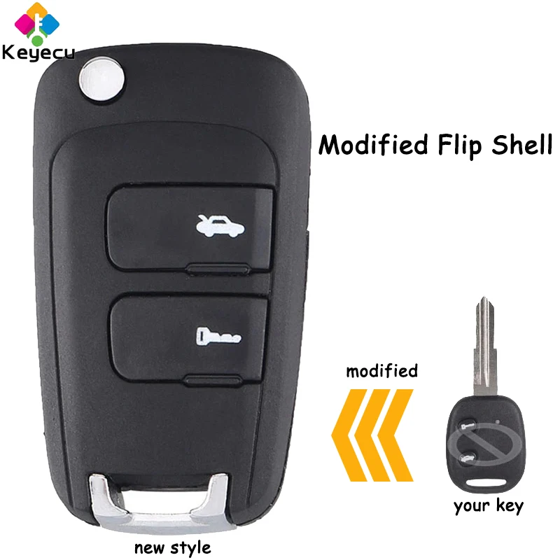 

KEYECU Сменный модифицированный флип-пульт дистанционного управления, чехол для автомобильного ключа с 2-кнопками, брелок для Chevrolet Epica LOVA Spark