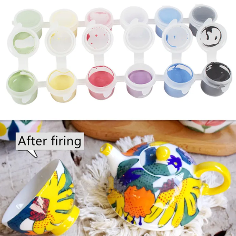 6-Color Pottery Art Ceramic Pigment Portable Set Underglaze Color Jingdezhen Ceramic Painted Pigment Baking Color DIY Paint Set