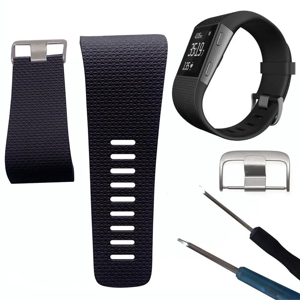 HOT SALES!!! Soft Silicone Replacement Watch Band Strap with Buckle Tool Suitable for Fitbit Surge Wholesale Dropshipping New