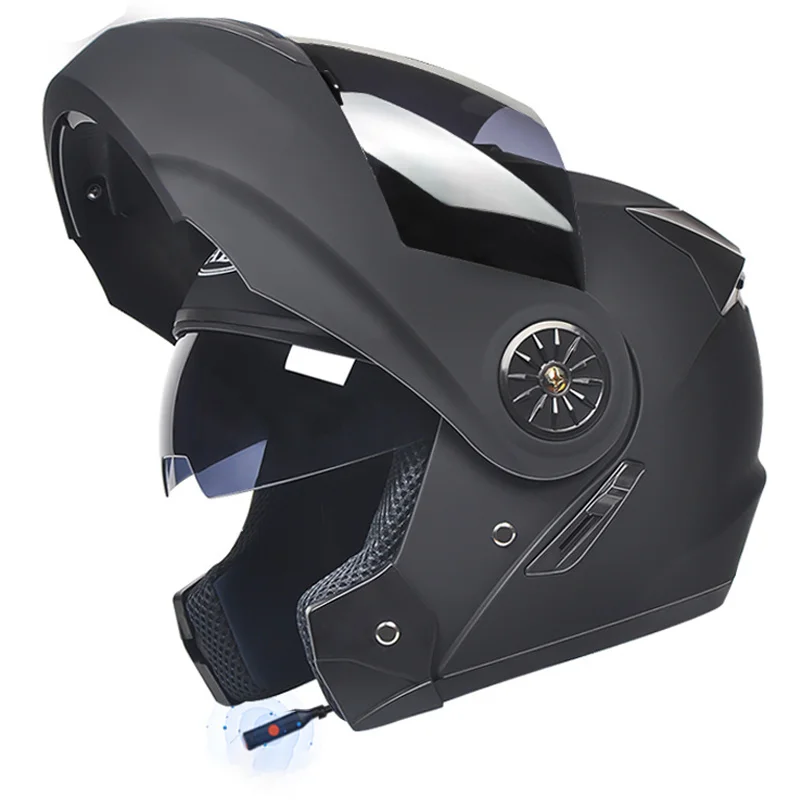 Helmet Motorcycle Bluetooth Flip up Helmets Double Visor Helmets Motorbike Racing Connect Phone Casque Moto Helmet