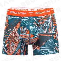 Boxer imprimé bleu vert pour hommes, caleçons masculins, caleçons sexy, vêtements courts, grande taille, nouveau