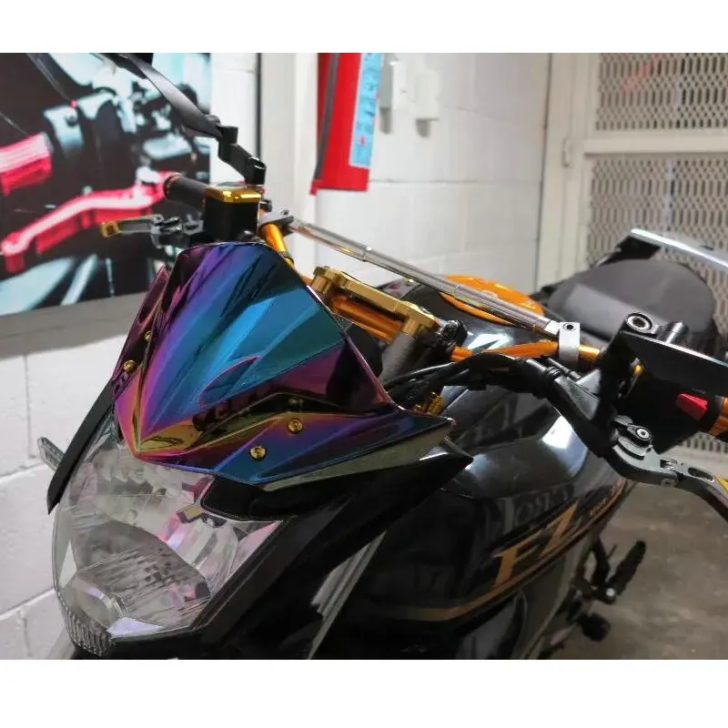 Windscreen For 2014 2015 2016 2017 2018 Yamaha FZ16 FZ 16 FZ-S Wind Screen Deflectors Windshield Smoke Black Iridium