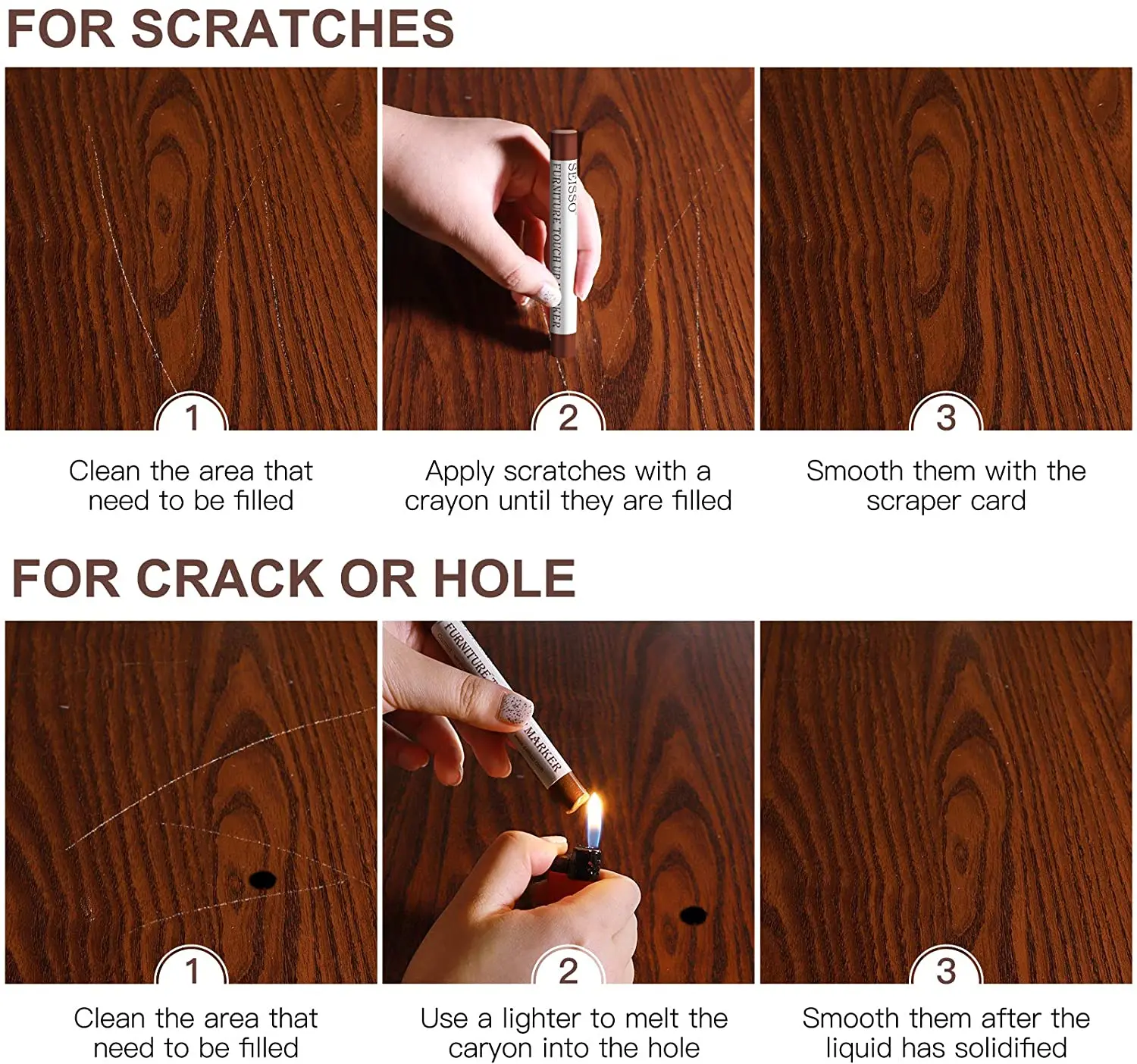10 قطعة الأثاث الخشبي اللمس حتى مجموعة أقلام الطابق الباب مكتب علامات و حشو العصي الخشب مركب الخدوش إصلاح وكيل استعادة أداة