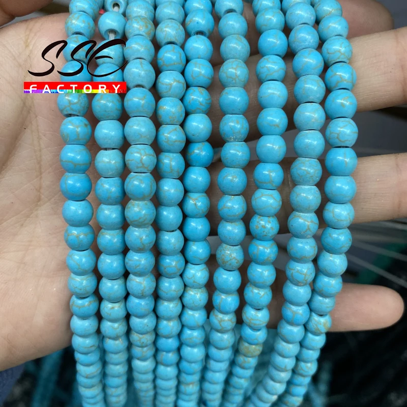 Blue Turquoises Beads Natural Stone Round Loose Beads 15\