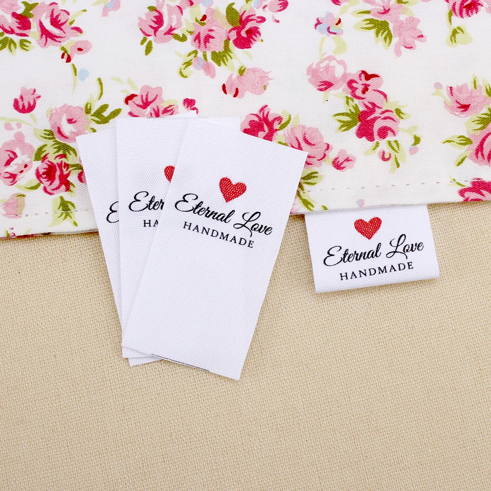 Custom Clothing Labels, Brand Tags , Organic Cotton Ribbon Labels, Logo or Text, Handmade, Custom Design, MD3065