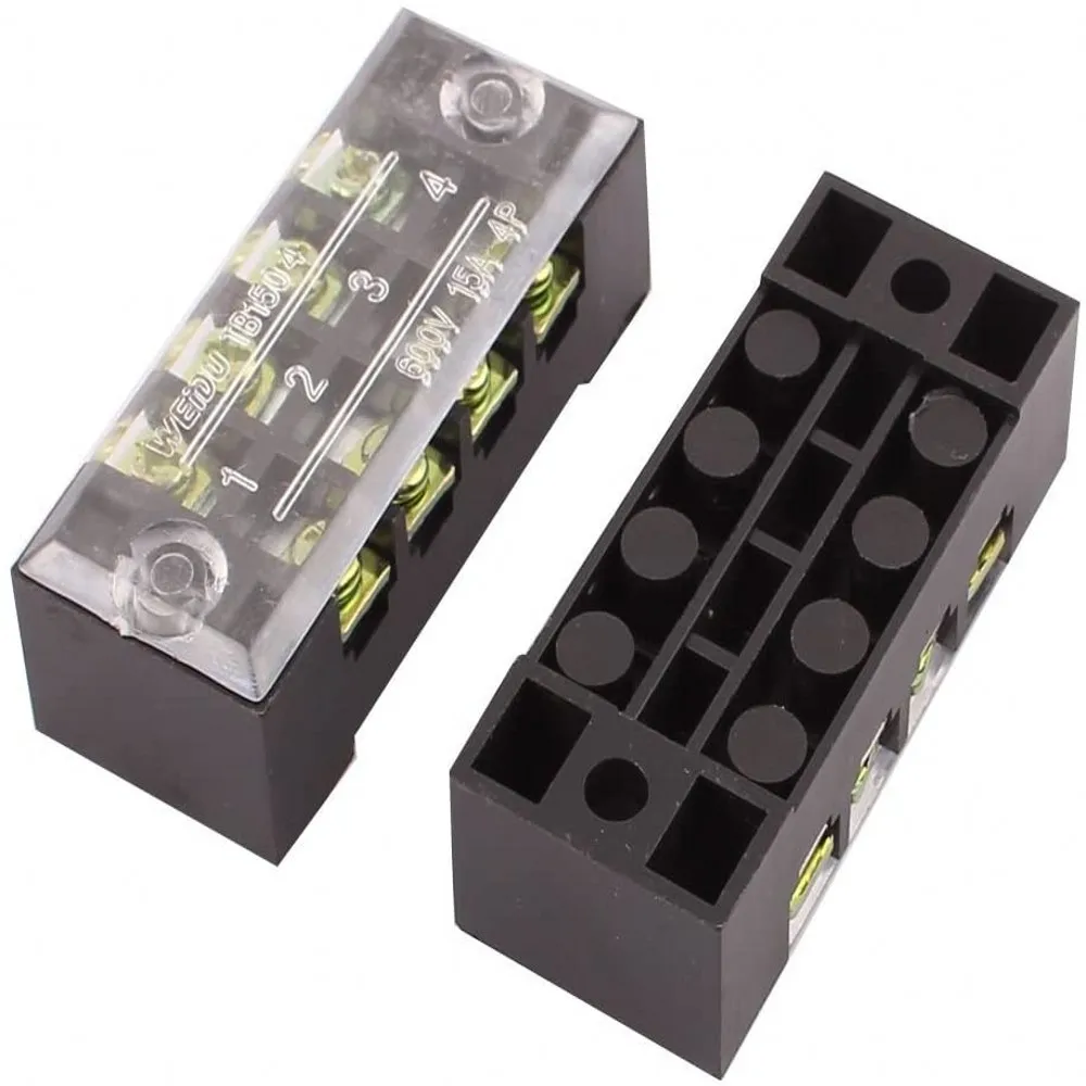 20Pcs Dual Row Barrier Screw Terminal Block Strip Wire Connector 600V 15A 25A 45A 3/4/5/6/8/10/12 Positions TB15 TB25 TB45