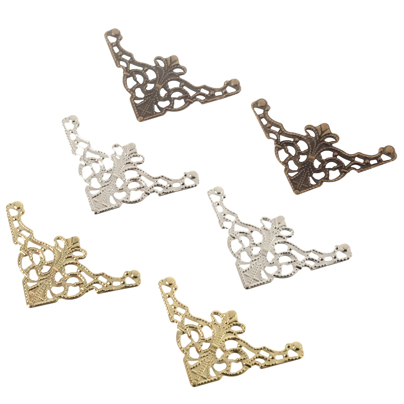 10Pcs Wooden Case Corner Protector Decorative Corner Furniture Metal Crafts Jewelry Box Corner Foot