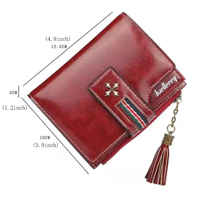 Fashion Small Oil wax Leather Wallet Women Stylish Zipper & Hasp Card Wallet Woman High Quality Short Credit Card Holder Purse