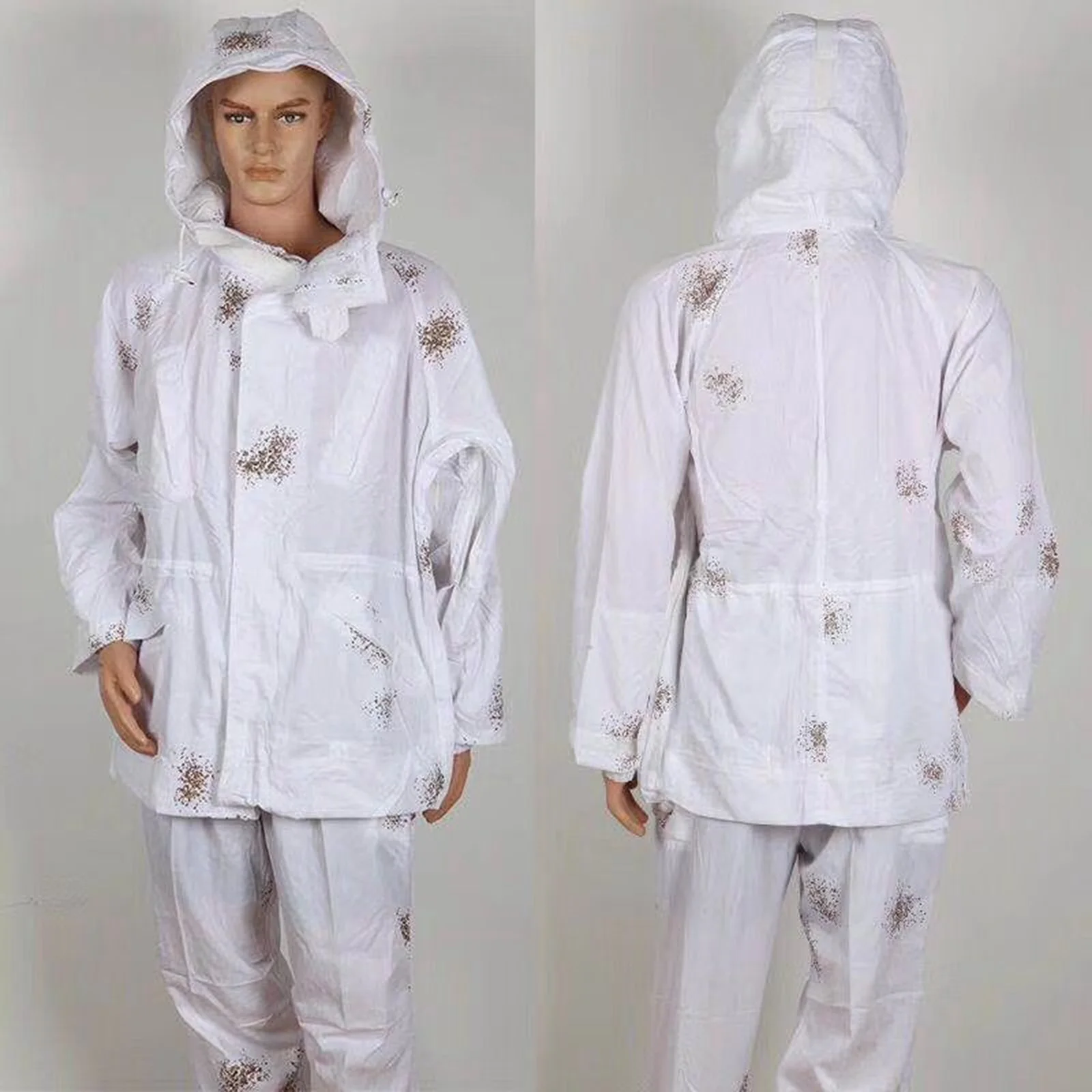 Outdoor Winter Jacket White Snow Camouflage Ghillie Suits Hunting Bionic Color Hunting Clothes Ski Suit Cloak Clothing