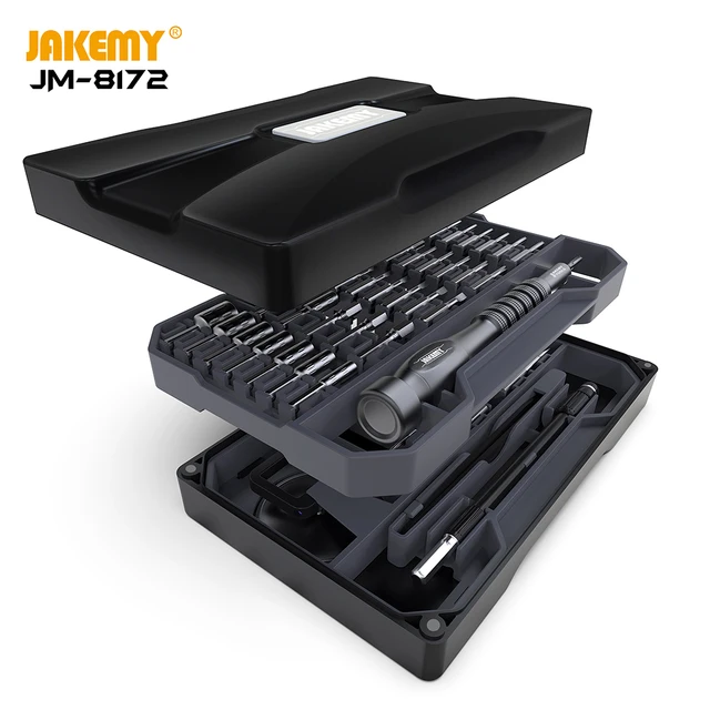 JAKEMY JM-8172 zestaw precyzyjny wkrętak magnetyczny wkrętak z bitami Torx do zestaw narzędzi do naprawy zegarków tabletu telefonu, komputera komórkowego