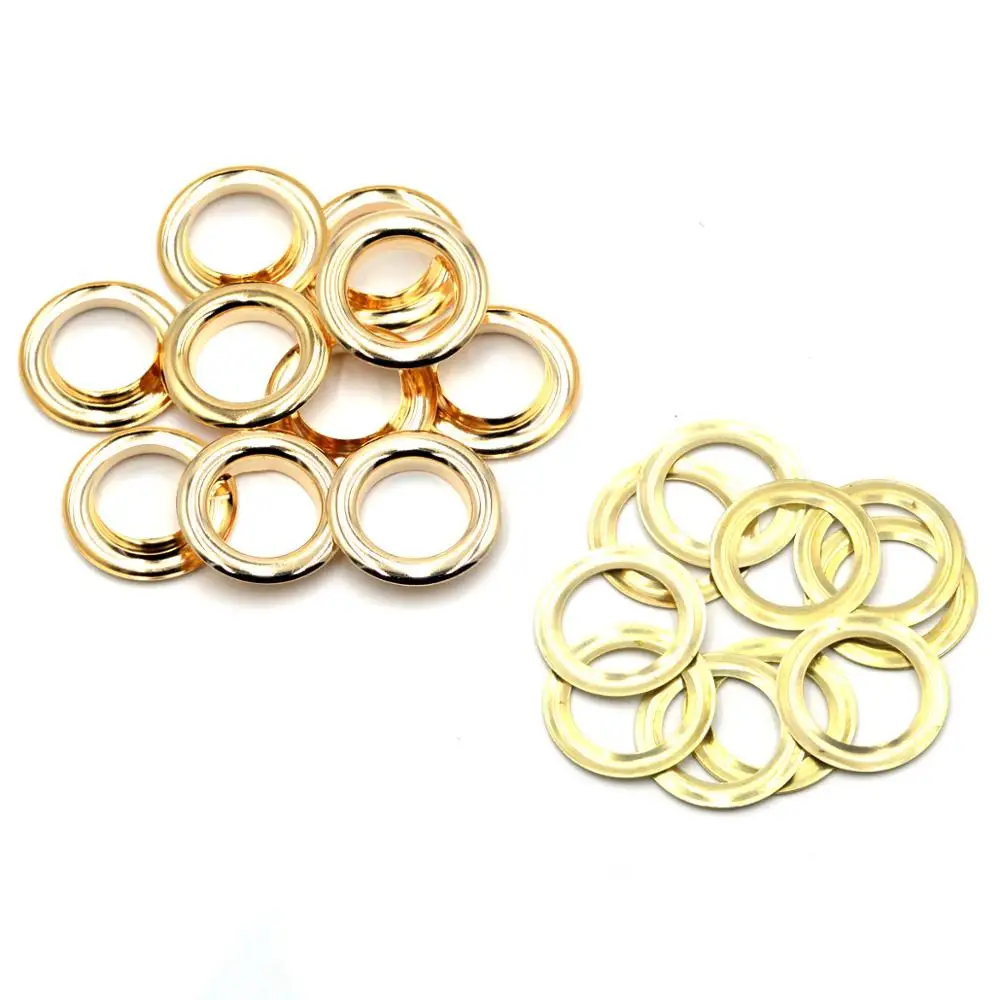 KALASO 10sets 20mm Pure Brass Material Big Size Gold Color Grommet Eyelet With Washer Fit Leather DIY Craft Shoes Belt Cap